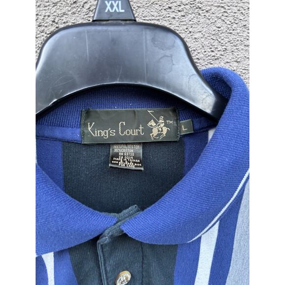 Vintage Kings Court Rugby Shirt Size Large Gray/Blue - Picture 9 of 12